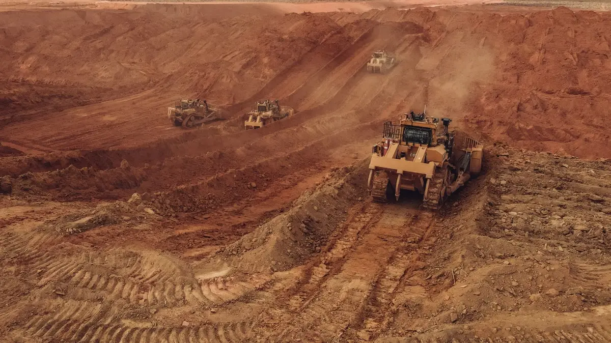 Dozer working an open pit